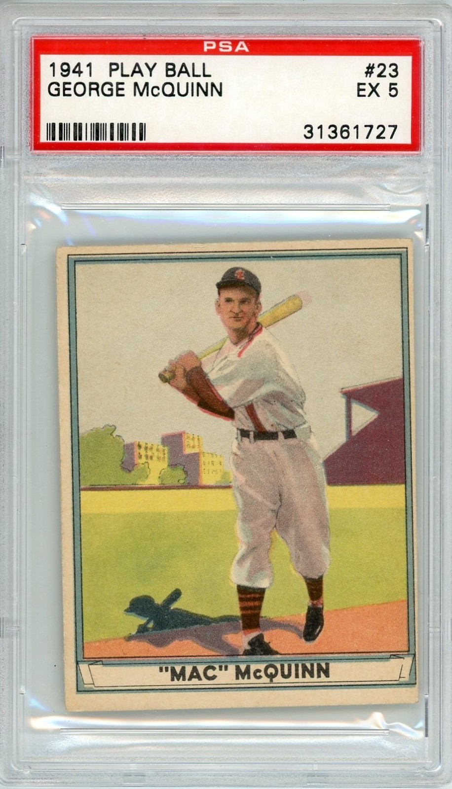 1941 Play Ball George McQuinn #23 PSA 5 1941 On Back P1470