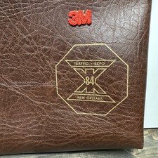 Vintage Traffic Expo 84 New Orleans Brown Vinyl Document Case Portfolio 3M