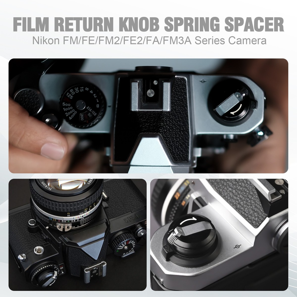 Nikon FM FE FM2 FE2 FA FM3A Film Rewind Knob Lever Return Flat