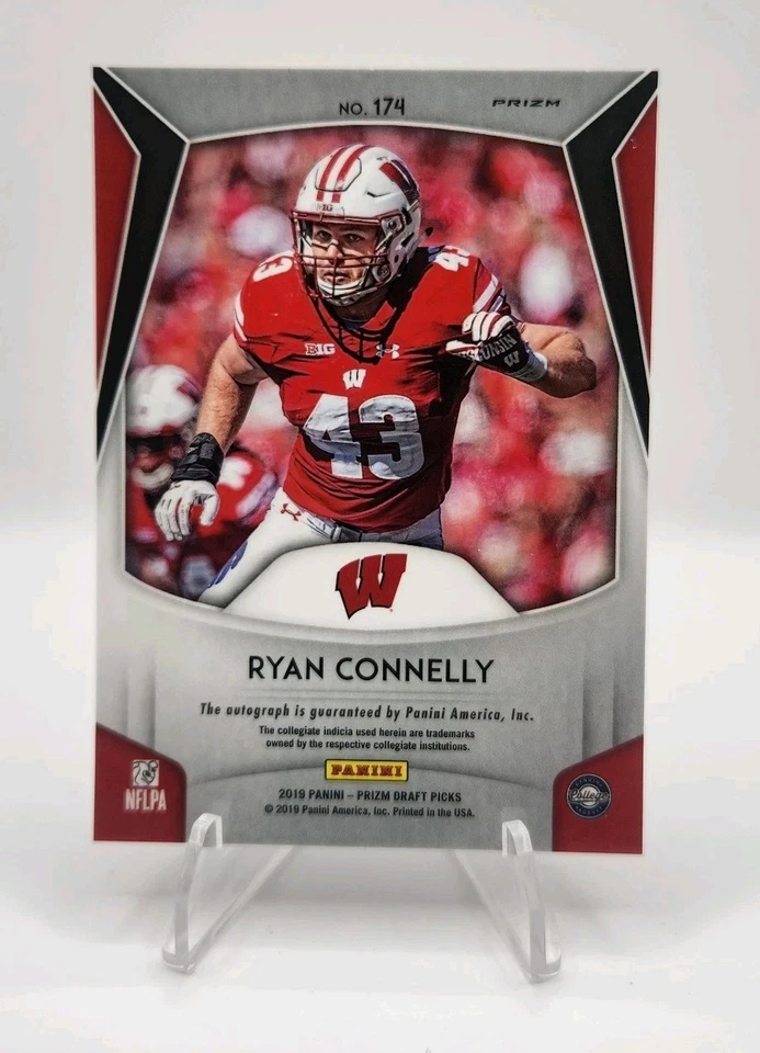 2019 Panini Prizm Draft Picks Silver Ryan Connelly #174 Rookie Auto RC - Image 2 of 2