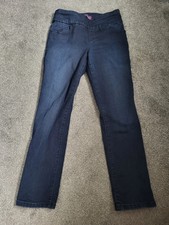 Women's Gloria Vanderbilt Amanda Pull On Dark Faded Stretch Blue Jeans Size 8