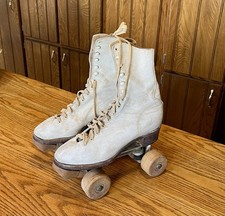 Cleveland Skate Co Vintage White Leather Roller Skates Women Model 50 Size 7