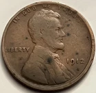 1912 Lincoln Wheat Cent Philadelphia Mint Circulated Early Date Penny BN523