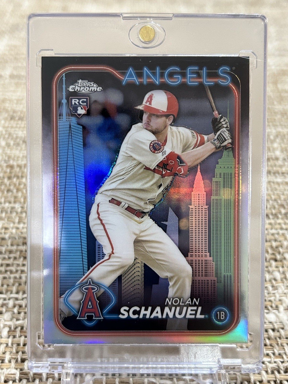 2024 Topps Chrome #274 NOLAN SCHANUEL FANATICS FEST BIG APPLE REFRACTOR SSP RC