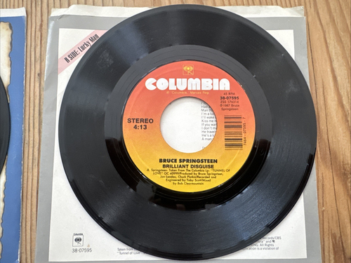 45S / BRUCE SPRINGSTEEN / BRILLIANT DISGUISE & LUCKY MAN FIRE & INCIDENT ON 57TH - Picture 9 of 15