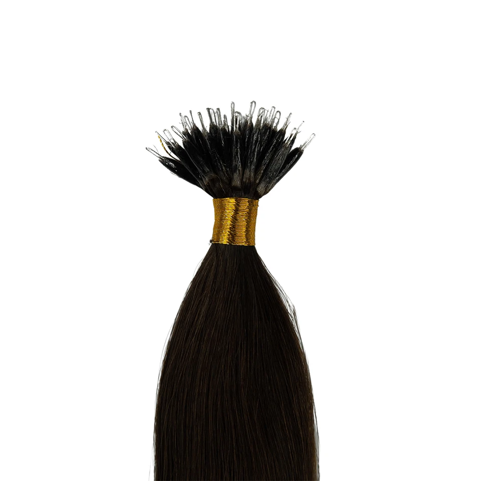 Russian Nano Ring Tip Hair Extensions 18"-24" 1g Double Drawn Remy Human - Image 2 of 2