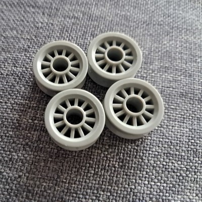 4x LEGO Technic - Felge / Wheel 2 x 2  mit Pin Aufnahme, hellgrau # 30155