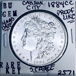 1884 CC BU GEM MORGAN SILVER DOLLAR UNC MS+++ U.S. MINT RARE KEY COIN 2571