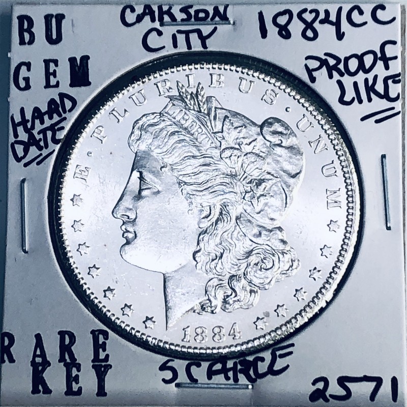 1884 CC BU GEM MORGAN SILVER DOLLAR UNC MS+++ U.S. MINT RARE KEY COIN 2571