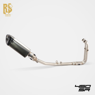 CFMOTO 450SR Full Exhaust Stainless Steel Pipe with Carbon Fiber Tip