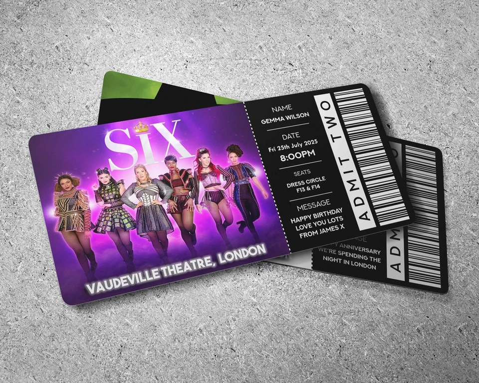 LCM GRAPHICS Theatre Ticket | Personalised Surprise Reveal Show/Theatre/Musical | Keepsake