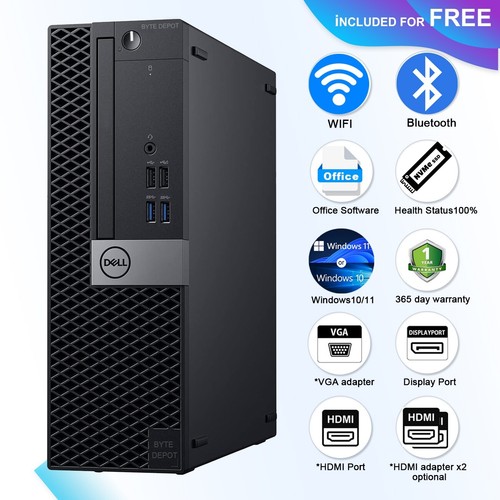 Computadora de escritorio Dell PC i7, hasta 64 GB de RAM, 2 TB m.2 SSD, Windows 11/10, WiFi - Imagen 6 de 6