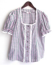 Ladies traditional blouse pink green check size 40 by outfit