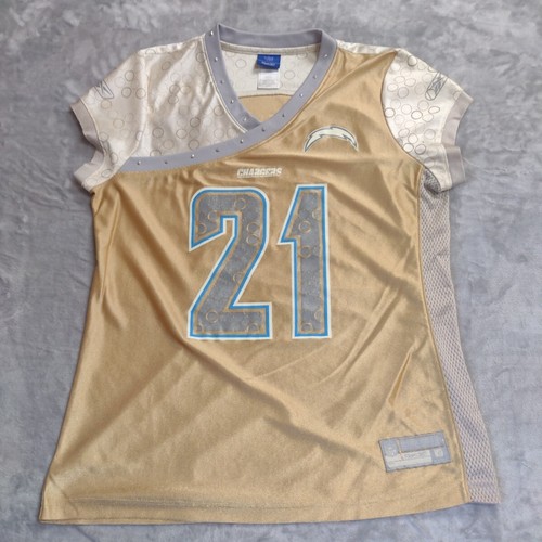 Reebok NFL Players San Diego Chargers Tomlinson Embellished Women Top Large Tan