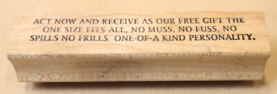 INKLUSIONS PSYCHOLOGY STAMPS RUBBER STAMP ONE-OF-A-KIND PERSONALITY