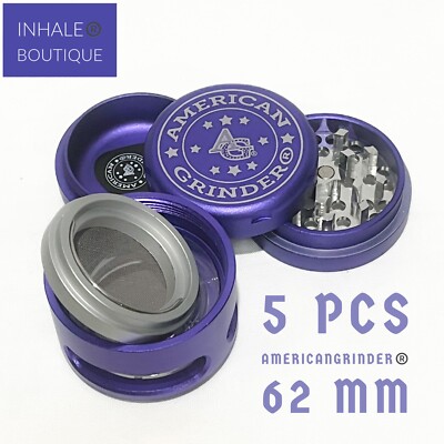 AMERICANGRINDER ️ Premium Tobacco /Herb Window Grinder / 5 PCS/ Removable Screen