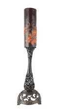 Gothic Cast Iron Pricket Candlestick Openwork Filigree Spike Stand 13"