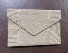 Graphic Image Mini Envelope Card Holder Leather Holds Business Credit Shagreen