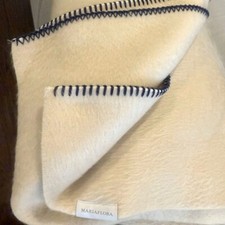 Mariaflora Ladakh Punto Cavallo Stitch Throw Italian Cream EUC Designer Yacht