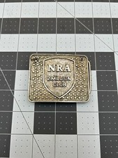NRA 2 Million Club National Rifle Association 1980's Gold Tone Belt Buckle