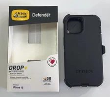 New OtterBox Defender Series Case with Holster Case For iPhone 15 Black