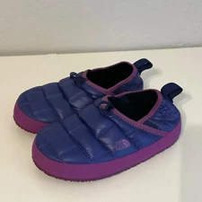 THE NORTH FACE Girls Purple Thermal Tent Mule II Slipper Shoes Quilted Size 3 EU