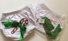 New Baby Diaper Cover Bloomers Candy Cane Red Green White SZ M Medium