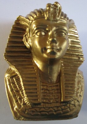 ÄGYPTISCHER PHARAO HARZKOPF/BÜSTE 3'' x 2'' (GOLDFARBEN) ~ Pyramidengötter ~ Mystiker