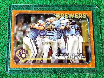 2024 Topps Series 2 Milwaukee Brewers Orange Foilboard Team Card 066/299 #533 