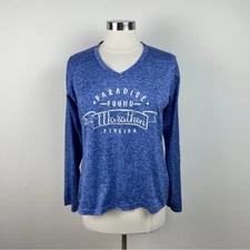 Coconut Creek Blue Paradise Found Marathon Florida Long Sleeve Tee Shirt Women