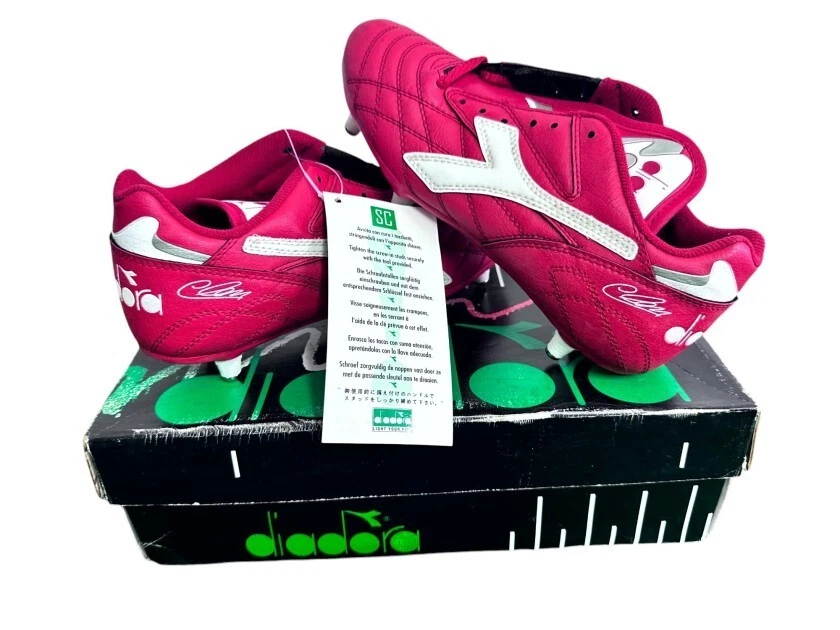 Chaussures De Foot Vintage Diadora DST Chromo FG - Taille US 7.5 - Crampons Cuir - Occasion Bon état