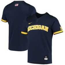 Michigan Wolverines Nike Men's Navy Two-Button Official NCAA Baseball Jersey