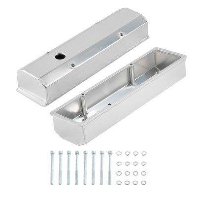 2x Aluminium Ventilabdeckung for Chevy Small Block SBC 1958-1986 inkl. Schraube