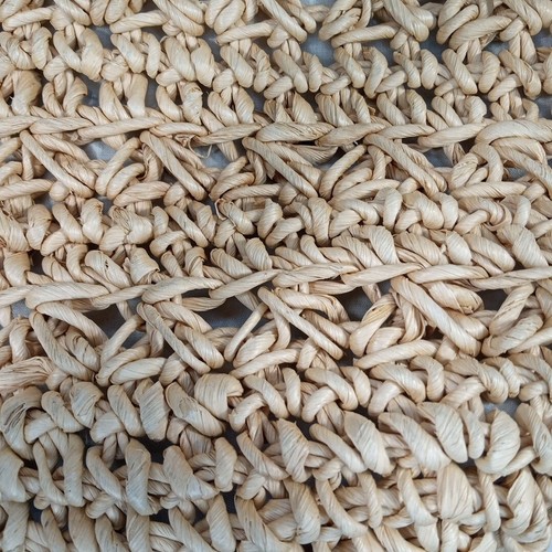 Jacqueline Ferrar Woven Straw Bucket Bag Beach Purse Leather Straps Fabric Lined - Picture 4 of 13