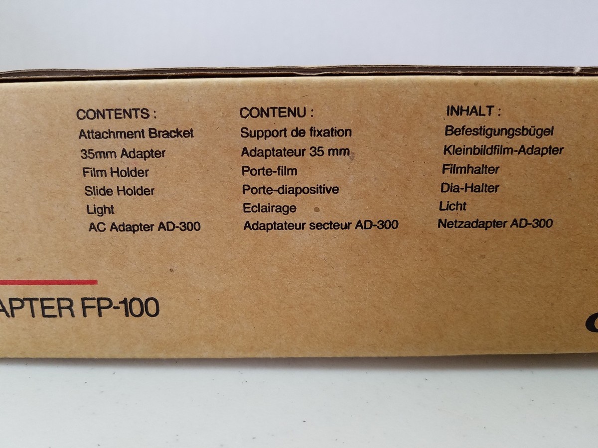 Canon FP-100 Film Adapter for Optura & Other Canon Video Cameras