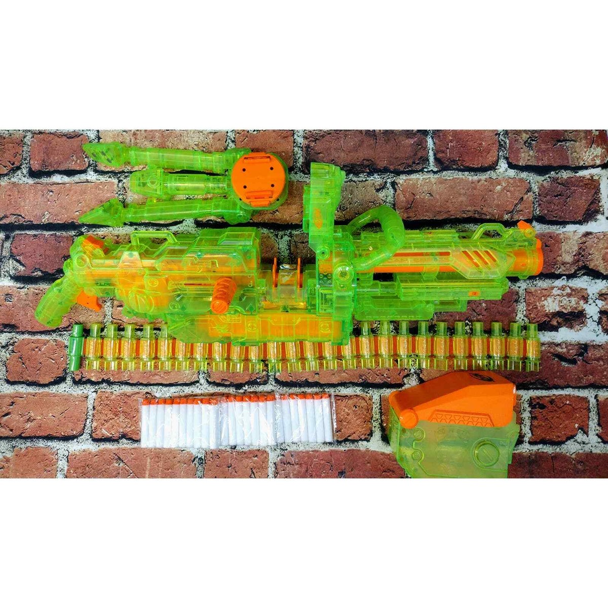 Nerf  スケルトン sonic green  EBF-25 Nerf N-Strike Vulcan EBF-25 Sonic Green Clear Gun only
