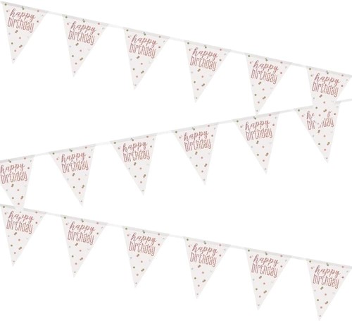 Amscan Ghirlanda Di Bandierine In Plastica Rosa Accesso - Lunghezza 10 Metri - Decorazione Per Feste Di Compleanno - 6