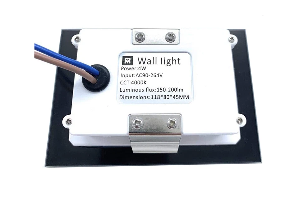 Segnapasso led 4w luce fredda rettangolare bianco cornice vetro faretto interno - Immagine 3 di 4