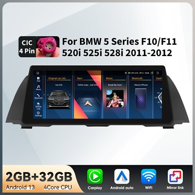 Für BMW 5er F10/F11 CIC 11-12 10.25'' Carplay Android 14 Autoradio 4+32GB USB RDS
