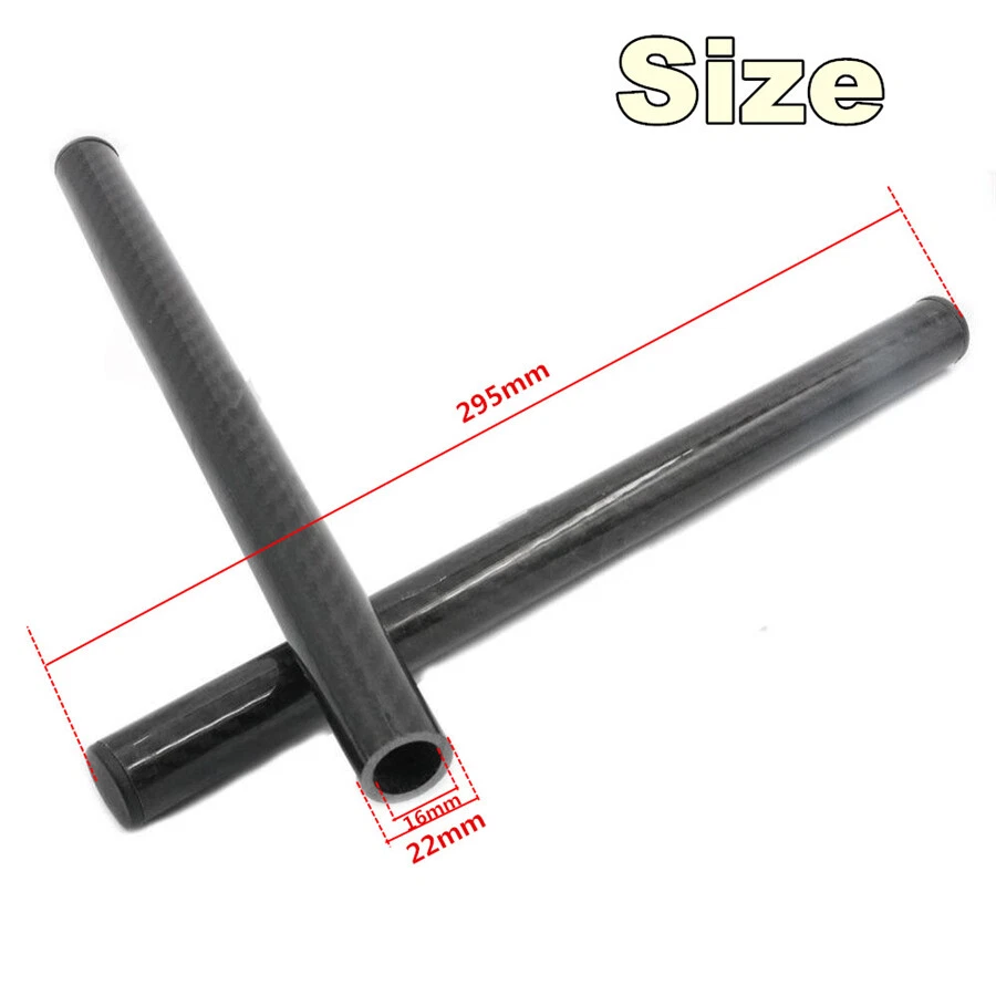 Universal Gloss Carbon Fiber 7/8" Race Motorcycle Handlebar Grip Clip On Tube 2x - Image 4 of 4