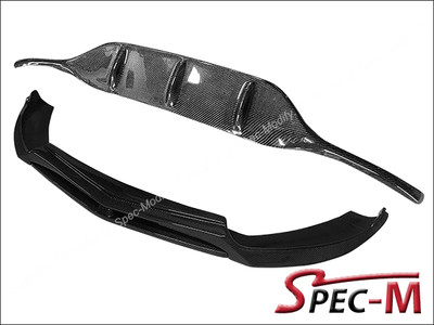 JPM II Carbon Fiber Front Lip + OE Diffuser for 2015+ W205 C300 C400 AMG Sports