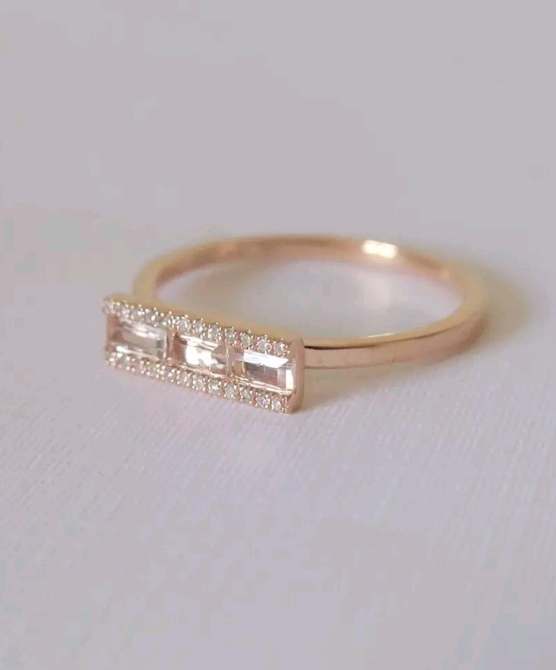 EF Collection 14K Rose Gold Diamond and Topaz Bag… - image 9