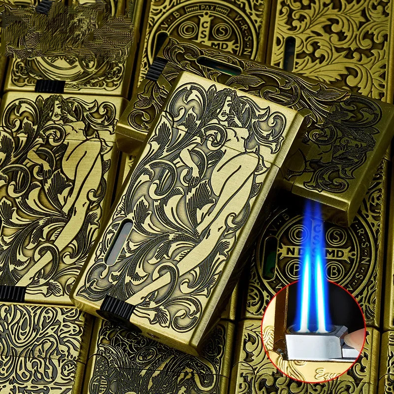 Metal Lighter Turbo Jet Torch Gas Cigarette Lighter Windproof