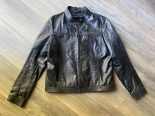 Edina Ronay Jacket Genuine Leather Croc Textured Reptile Black Xl 14 16