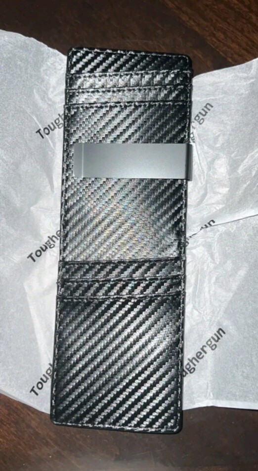 RFID Blocking Slim Men's Wallet with Money Clip and ID Window by TougherGun BLK