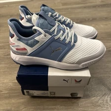 Puma Mens Ignite Elevate Volition Spikeless Golf Shoes - White/Allure - Size 7.5
