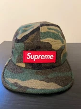 Supreme Camo Wool Camp Cap Green Woodland Box Logo Hat BOGO MADE IN THE USA EUC
