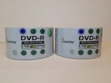 Smartbuy DVD-R White Inkjet Printable 50 Pk 4.7GB Data/120 Minute Video Lot of 2