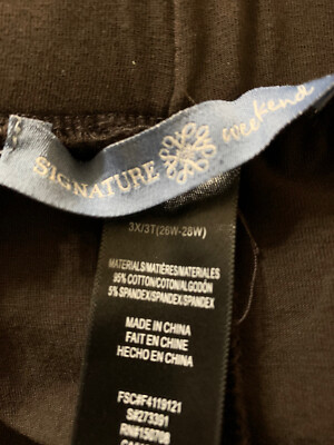 Signature Weekend Size 3XL Waist 47” Inseam 24.5” Black | eBay