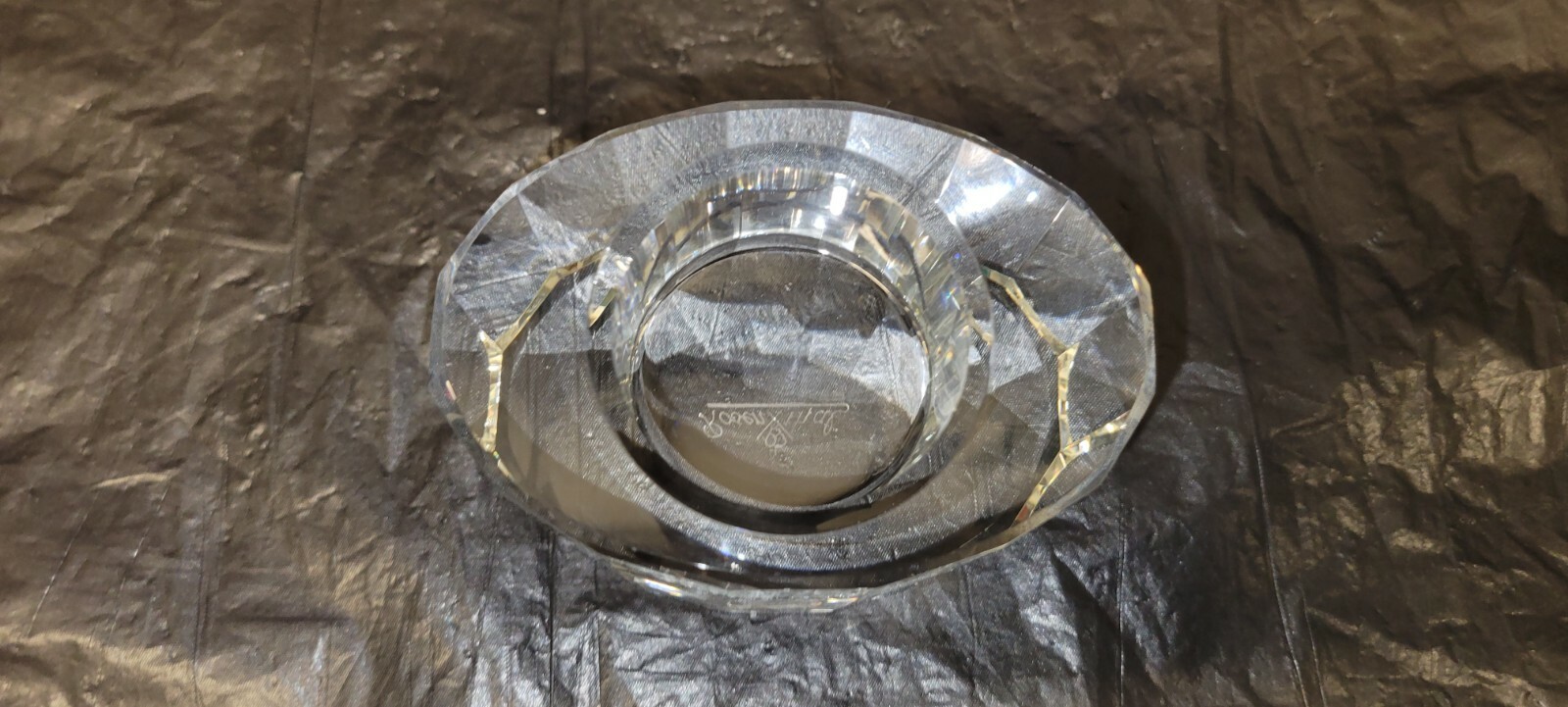 ROSENTHAL FACETED CRYSTAL OVAL VOTIVE CANDLE HOLDER (EUC) #3662 